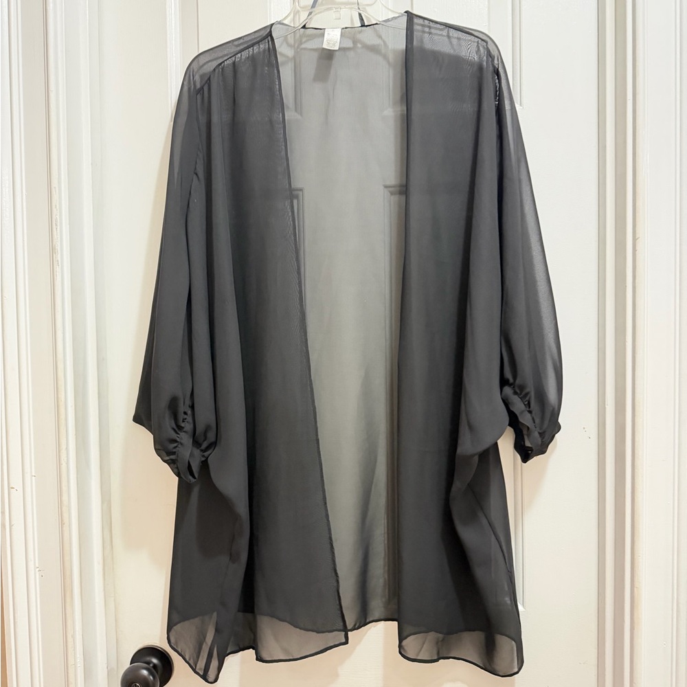 Sheer Black Kimono Cardigan